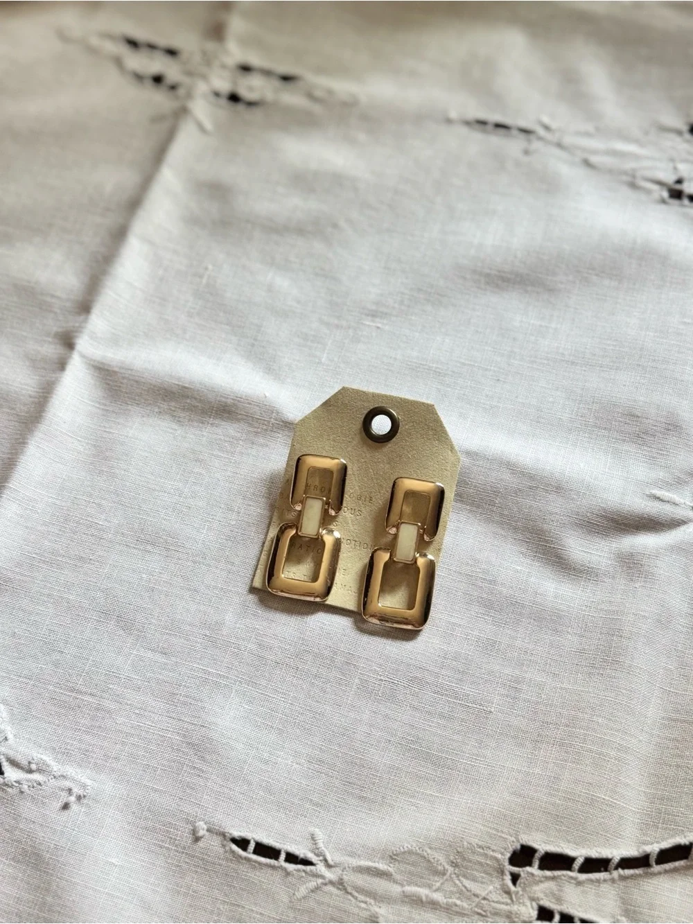 NWT Anthropologie Lucite Double-Square Drop Earrings and Necklace Set.